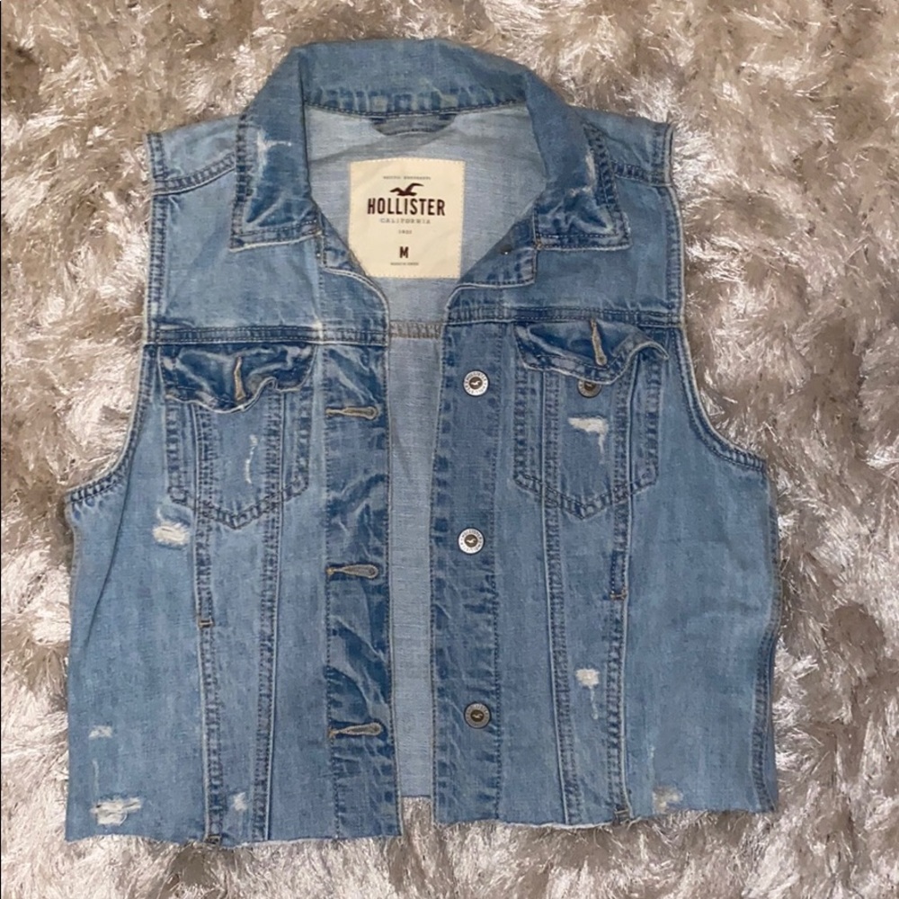 Cropped Hollister jean vest jacket